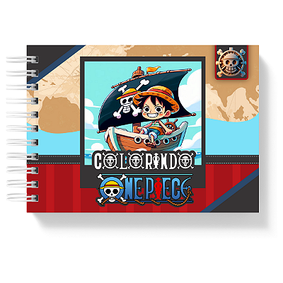 Livro de Colorir Colorindo One Piece 50 Folhas 180g/m² + Acetato