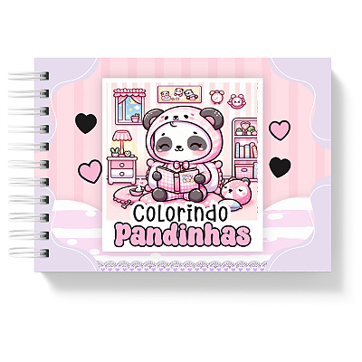 Livro de Colorir Colorindo Pandinhas 50 Folhas 180g/m² + Acetato