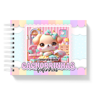 Livro de Colorir Colorindo Cachorrinhas 50 Folhas 180g/m² + Acetato