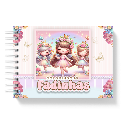 Livro de Colorir Colorindo Fadinhas 50 Folhas 180g/m² + Acetato