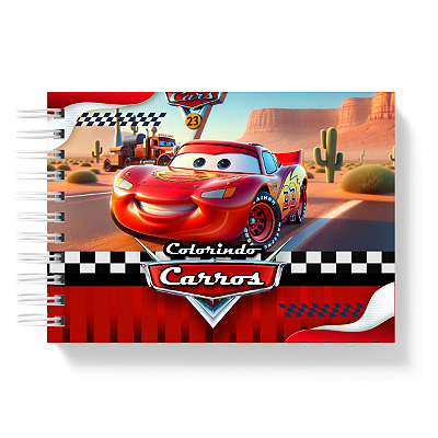 Livro de Colorir Colorindo  Carros 50 Folhas 180g/m² + Acetato