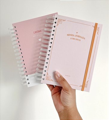 Kit Planner Devocional Reposicionável e Caderno com Versículos: Jornada com Deus