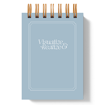 Bloco de Notas A6: Visualize e Realize Azul
