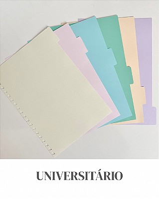 Kit com 6 Divisórias Reposicionáveis - UNIVERSITÁRIO - Coloridas