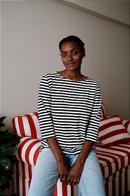 Camiseta marinière azul marinho