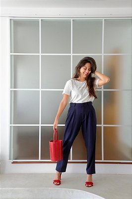 Calça tradicional navy