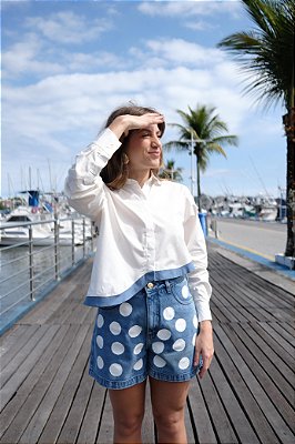 Camisa assimétrica azul