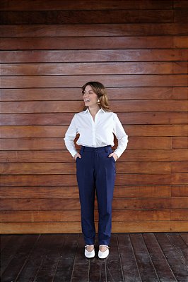 Calça elástico navy