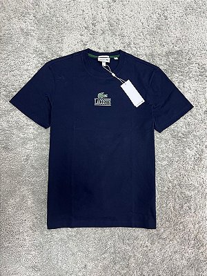 Camiseta Lacoste Letrinha Azul Marinho