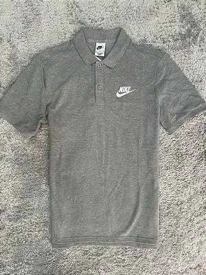 Polo Nike SportsWear Cinza Big Logo