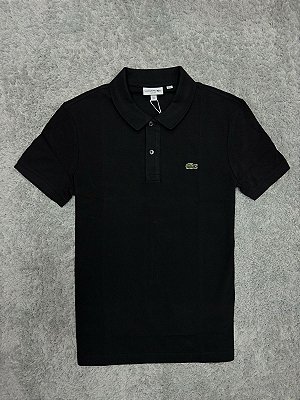 Polo Lacoste Slim Fit Preta