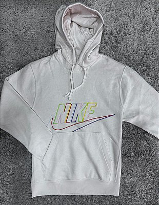 Moletom Nike Club Fleece Color Branca
