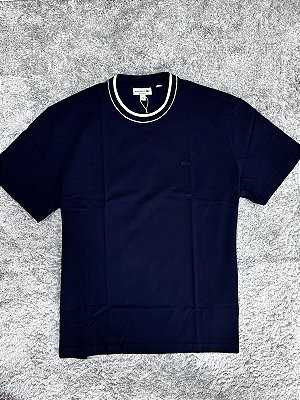 Camiseta Lacoste Paris Listra Azul Marinho