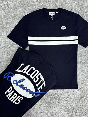 CAMISETA LACOSTE PARIS HERITAGE AZUL MARINHO