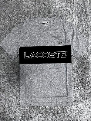 CAMISETA LACOSTE COLORBLOCK CINZA/PRETO