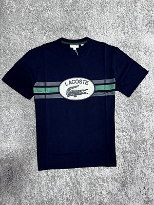 CAMISETA REGULAR FIT MONOGRAMA AZUL/VERDE