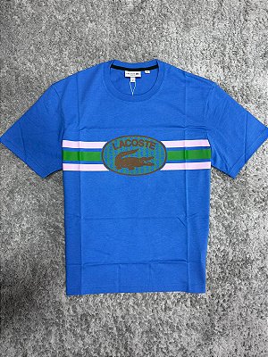 CAMISETA REGULAR FIT MONOGRAMA AZUL ROYAL
