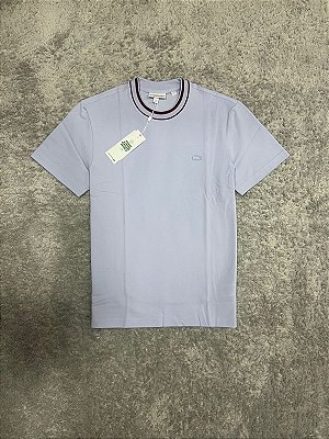Camiseta Lacoste Paris Gola Azul Bebê