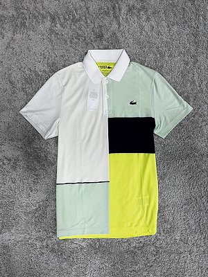 Polo Lacoste Sport Colorblock Verde/Amarelo