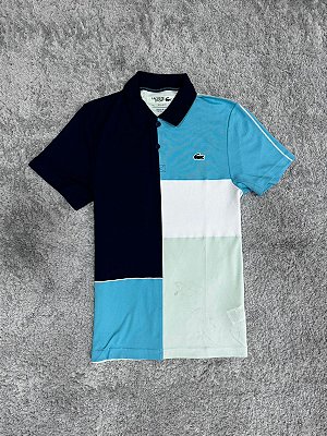 POLO LACOSTE SPORT COLORBLOCK AZUL
