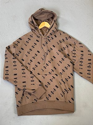 MOLETOM JORDAN ESSENTIAL FLEECE AOP MARROM