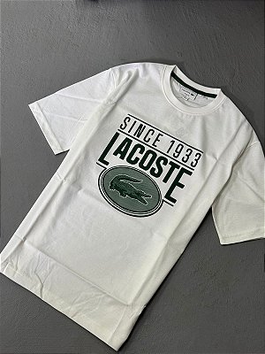 CAMISETA LACOSTE SINCE 1933 LETREIRO BRANCA