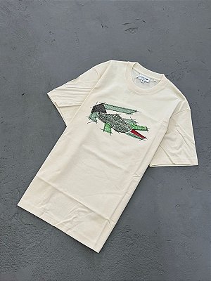 CAMISETA LACOSTE TRICOT SALMÃO