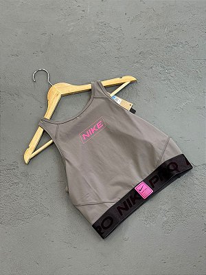 CROPPED NIKE FITNESS CINZA/ROSA