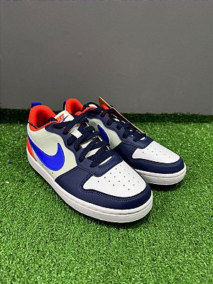 TÊNIS NIKE BOROUGH LOW RECRAFT CINZA/AZUL/LARANJA