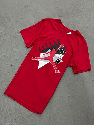 CAMISETA JORDAN AIR GEOMÉTRICA VERMELHA