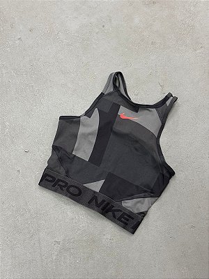 CROPPED NIKE FITNESS PRETO/CINZA
