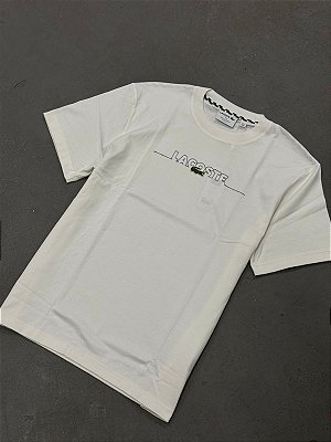 Camiseta Lacoste Bordada Francesa (Branca)