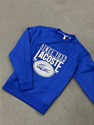 Moletom Lacoste Gola Careca Since 1933 ( Azul )