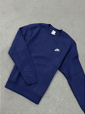 MOLETOM NIKE SPORTSWEAR AZUL MARINHO GOLA CARECA