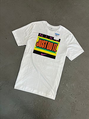 Camiseta Nike Men's White Just Do It Logo Crew Neck
