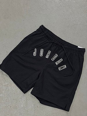 Short Jordan Moletom Letreiro Preto