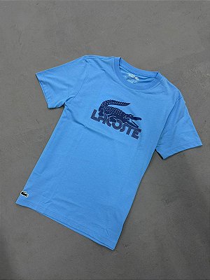 Camiseta Esportiva Lacoste em Algodão Ultra Dry (AZUL CLARO)
