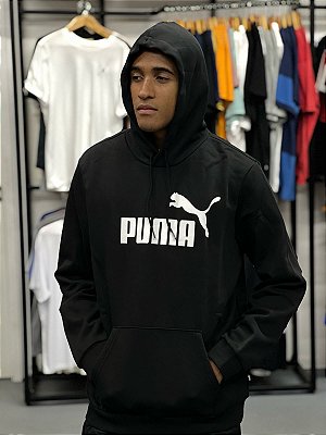 Moletom Puma com Capuz Essentials Big Logo Fleece Preto