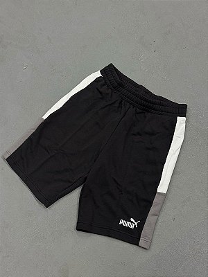 BERMUDA PUMA MOLETOM COLOR BLOCK PRETA