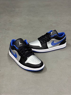 Tênis Air Jordan 1 Low Azul/Prata/Preto