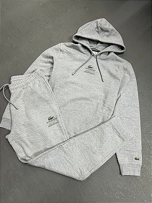 Conjunto Lacoste  Coliseu com Capuz (Cinza)