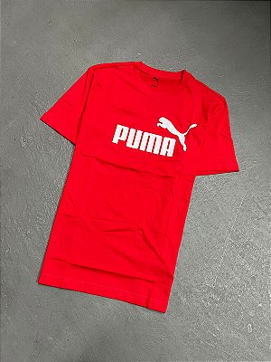 Camiseta Puma Big Logo Essentials Vermelha