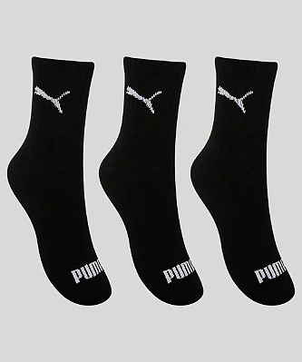 KIT C/3 PARES DE MEIAS PUMA CANO MÉDIO PRETA