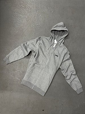 Moletom Puma Cinza Small Logo Full com Zíper