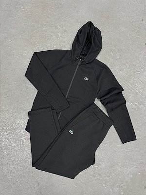 Conjunto Lacoste Sport com Touca e Zíper Preto