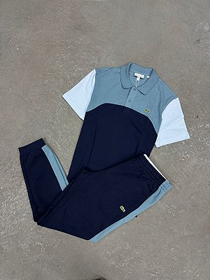CONJUNTO LACOSTE COLOR BLOCK  AZUL