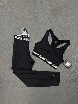 Conjunto Fitness Calça Legging e Top Preto
