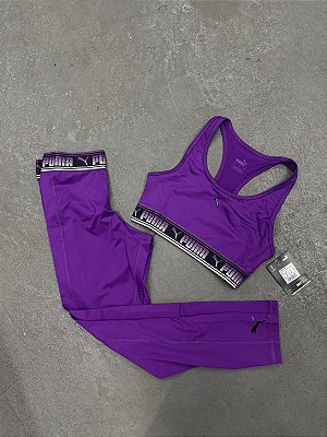 Conjunto Fitness Calça Legging e Top Roxo