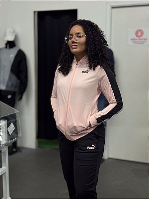 Conjunto Puma Tricot Suit Feminino (Preto/Rosa)
