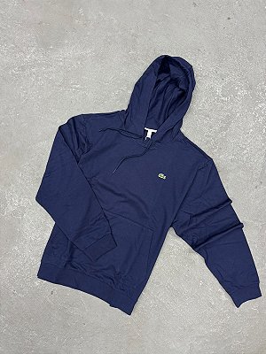 Moletom Lacoste Canguru em Modelagem Clássica Azul Marinho